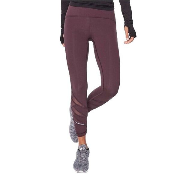 Lululemon Motionful 7/8 Tight 25" Leggings Black Cherry Red Size 2 - Picture 1 of 14